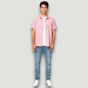 Molokai Surf Co Mens Top Shirt M Pink Retro  Pineapple Coastal Casual Festival